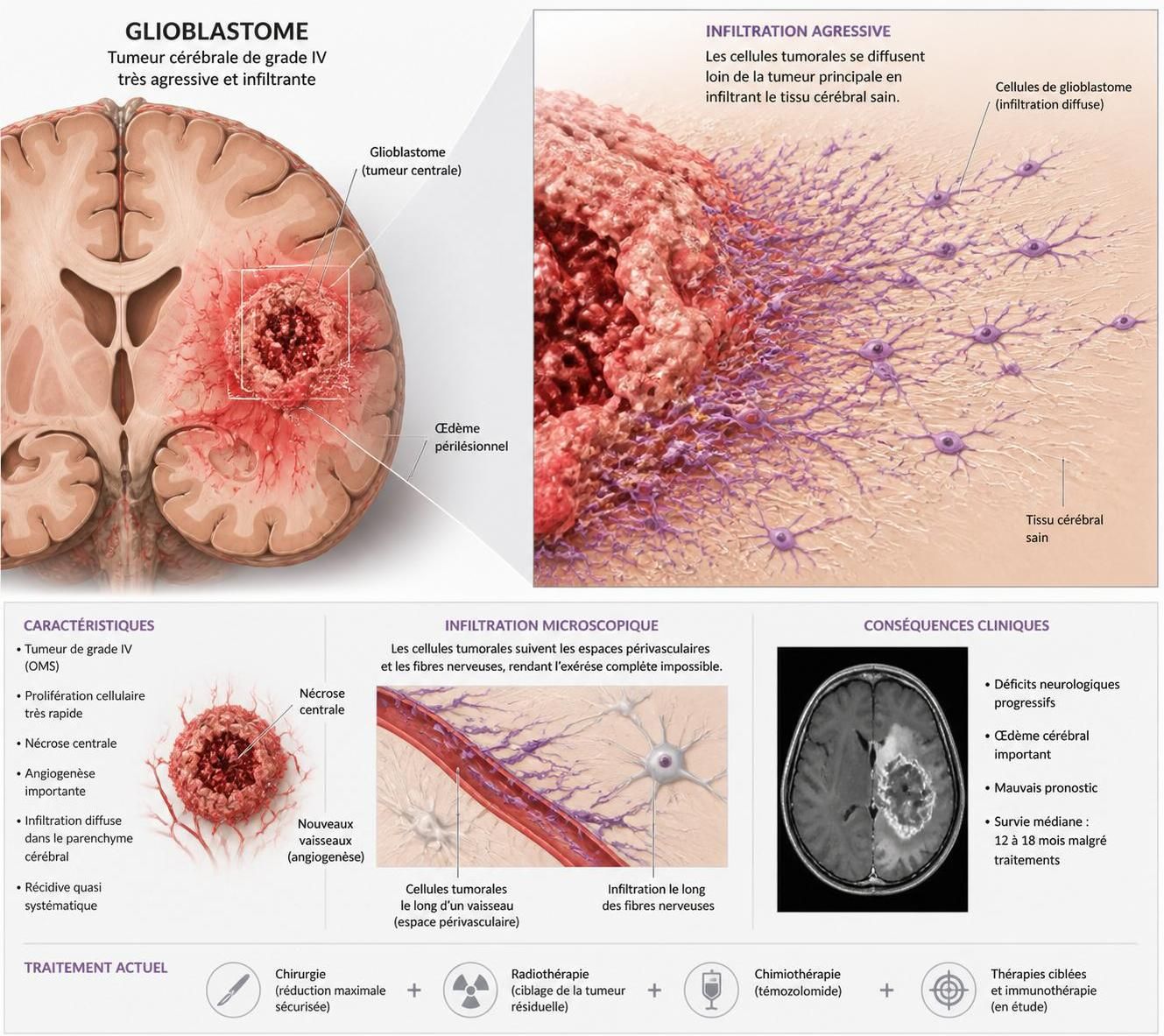 découvrez les symptômes clés du glioblastome, une tumeur cérébrale agressive, pour mieux comprendre les signes d'alerte et agir rapidement.