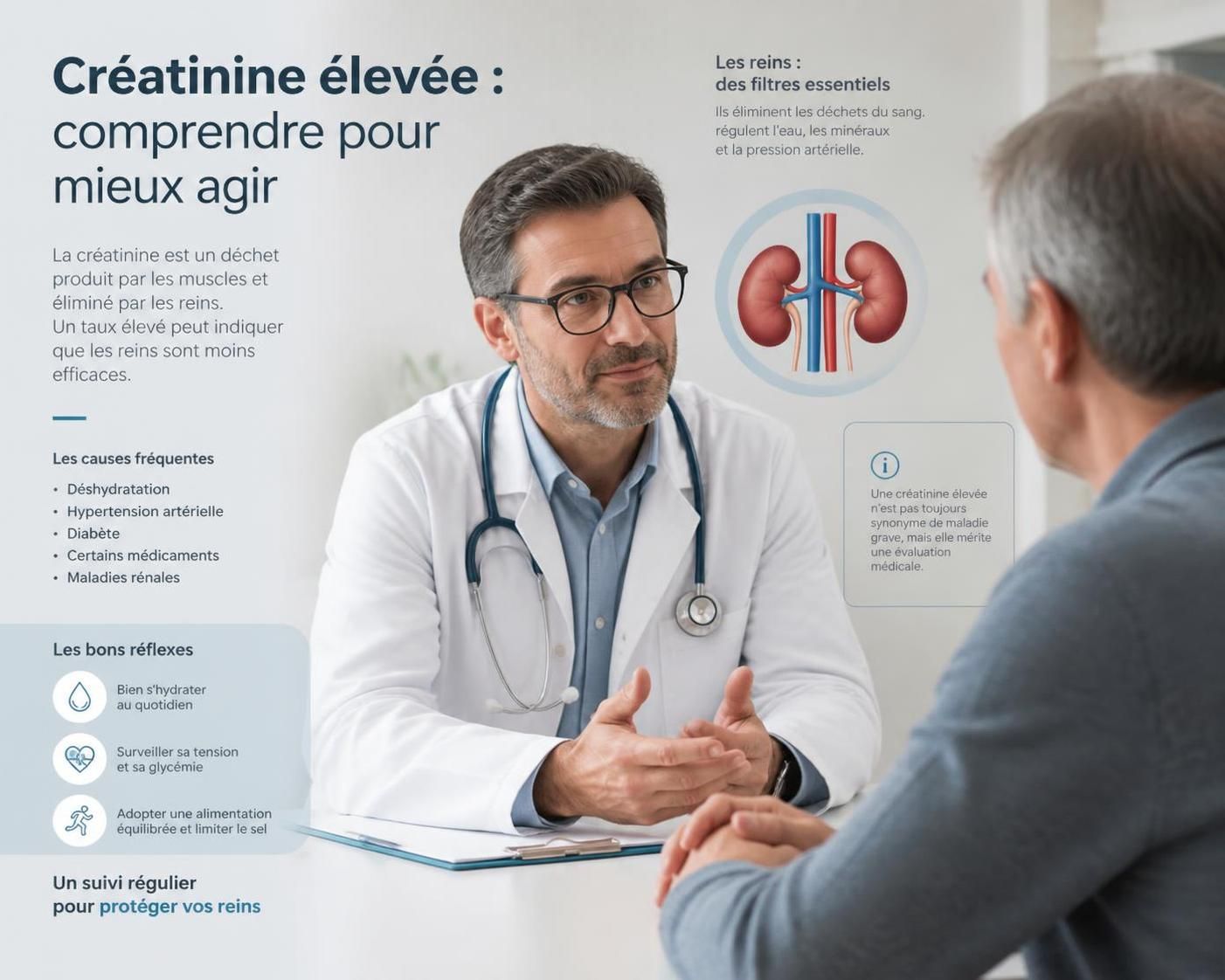 découvrez les signes et symptômes d'une créatinine élevée pour détecter tôt les risques d’insuffisance rénale et agir rapidement pour protéger vos reins.